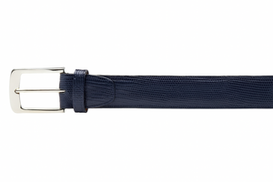 Men's Authentic Genuine Skin Italian Pasta Genuine Lizard Navy Belt - Image 2
