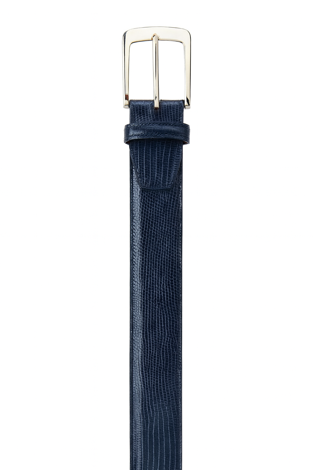 Men's Authentic Genuine Skin Italian Pasta Genuine Lizard Navy Belt - Image 4