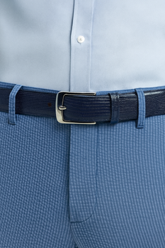 Men's Authentic Genuine Skin Italian Pasta Genuine Lizard Navy Belt - Image 5