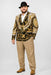 Men’s Black and Gold Baroque Blazer with Matching Pants, Hat, and Shoes – Luxury Party and Wedding Outfit Set