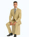 Mens Basic 2 Button Classic Fit Poplin Suit in Beige
