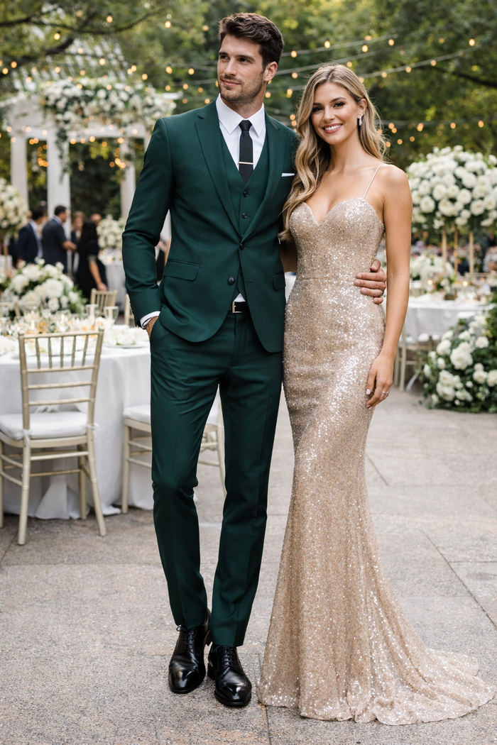 Men's Beach Wedding Attires Suit Menswear Green $199 - Image 8