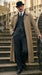 Men’s Beige Cotton Trench Coat Suit Package – Classic Long Overcoat for Formal + Suit + Hat