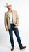 Mens Beige Sand Bone Real Leather Cowboy Western Blazer – Classic Western Style Leather Jacket Casual Formal Ranch Coat for Men