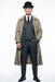 Mens Beige Vintage Style Trenchcoat Overcoat + Suit + Hat – Classic Long Trench Coat Inspired by Peaky Blinders Formal 1920s Package
