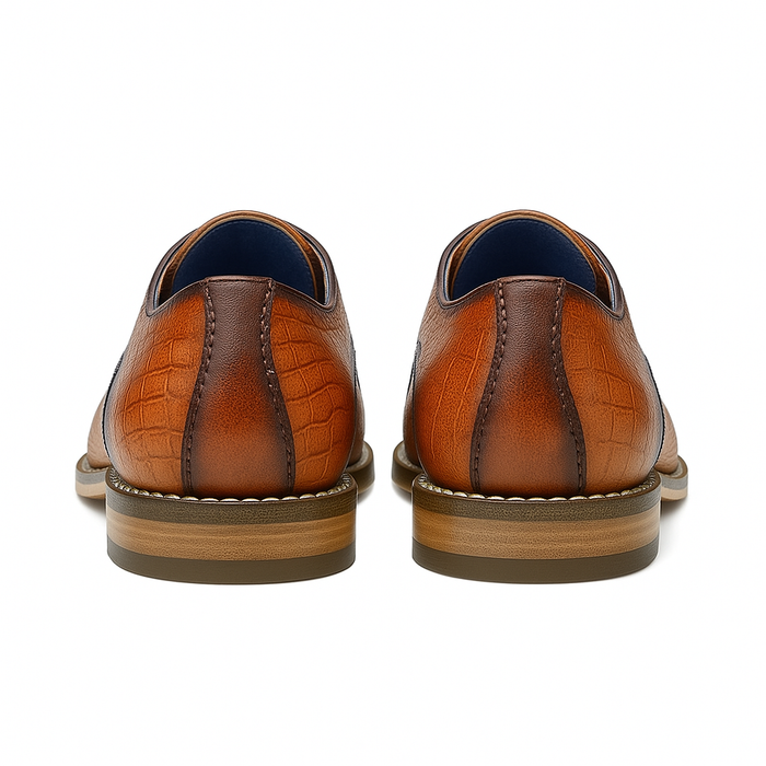 Belvedere Alex Ostrich Wingtip Dress Shoe – Cognac
