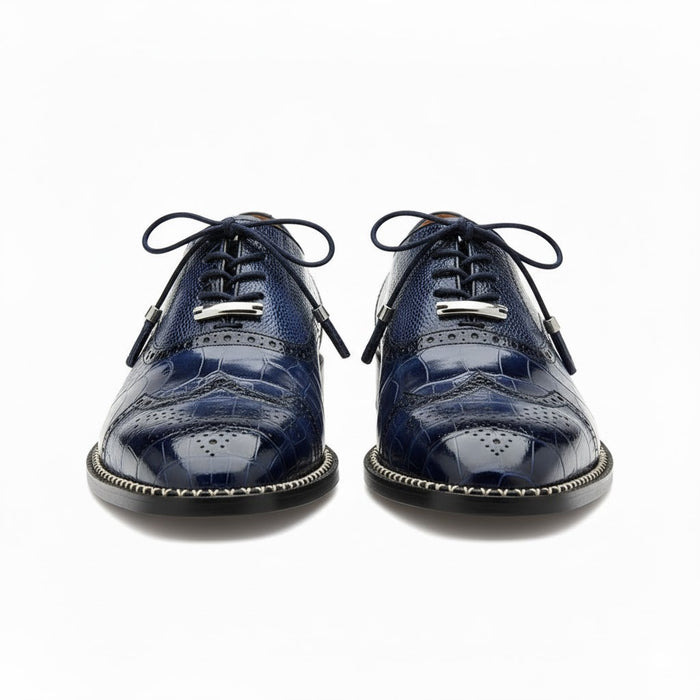Belvedere Alex Ostrich Wingtip Dress Shoe – Cognac