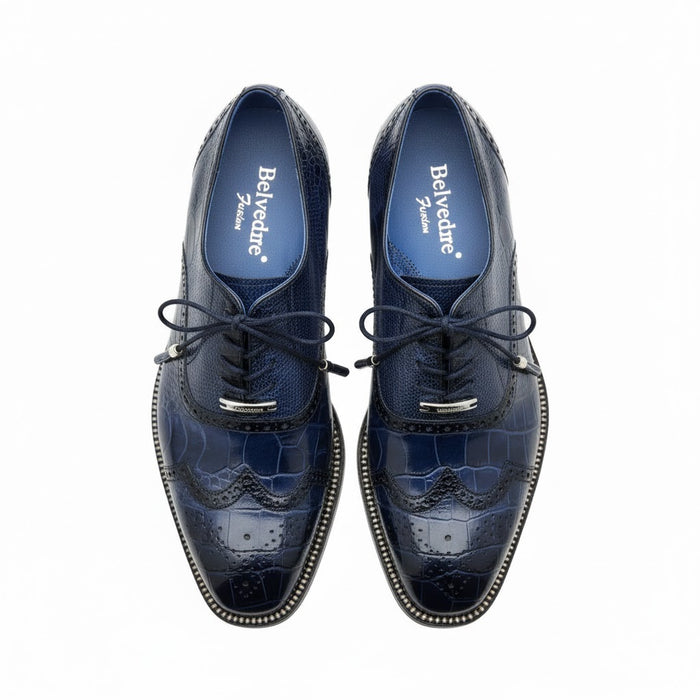 Belvedere Alex Ostrich Wingtip Dress Shoe – Cognac