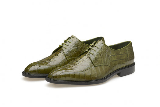 Belvedere Chapo Caiman Hornback Dress Shoe – Brown - Image 9