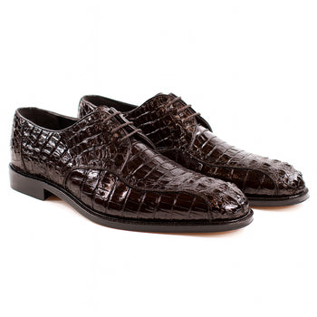 Belvedere Chapo Caiman Hornback Dress Shoe – Brown - Image 7
