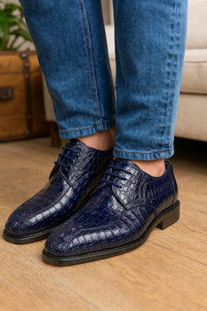 Belvedere Chapo Caiman Hornback Dress Shoe – Brown - Image 12