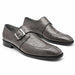 Belvedere Men's Shoes Gray Ostrich Side Buckle Strap Josh 114011