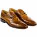 Men's Belvedere Nino Slanted Wingtip Ostrich Leg & Eel Dress Shoe – Antique Camel