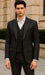 Mens Big and Tall Size Suits - Plus Size Mens Solid Black Suit - Peak Lapel Ticket Pocket
