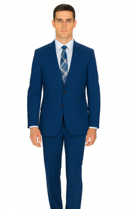 Men'S Big And Tall Sizes Teal Cobalt Blue Indigo ~ Bright Blue Suit