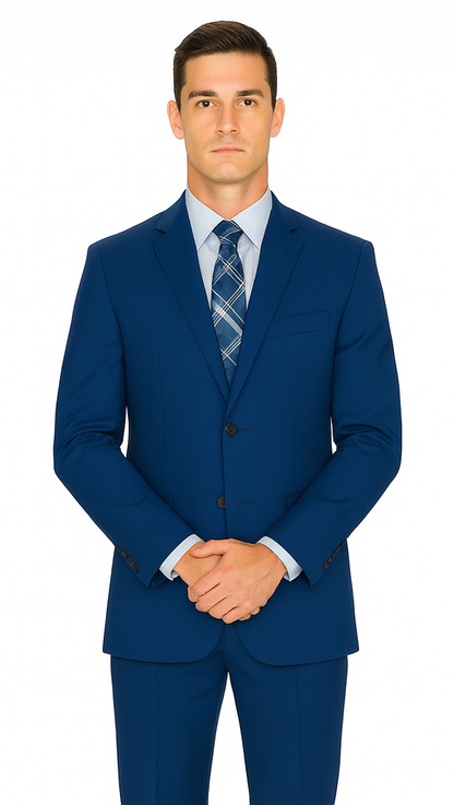Men'S Big And Tall Sizes Teal Cobalt Blue Indigo ~ Bright Blue Suit - Image 6