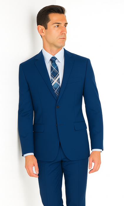 Men'S Big And Tall Sizes Teal Cobalt Blue Indigo ~ Bright Blue Suit