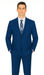 Men'S Big And Tall Sizes Teal Cobalt Blue Indigo ~ Bright Blue Suit