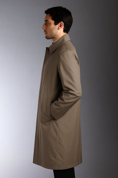 Men's Dress Coat  Classic Poplin Raincoat-Trench Coat Taupe - Image 4