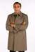 Men's Dress Coat  Classic Poplin Raincoat-Trench Coat Taupe