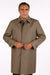 Men's Dress Coat  Classic Poplin Raincoat-Trench Coat Taupe