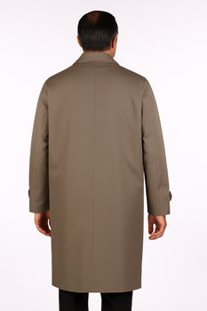 Men's Dress Coat  Classic Poplin Raincoat-Trench Coat Taupe - Image 3