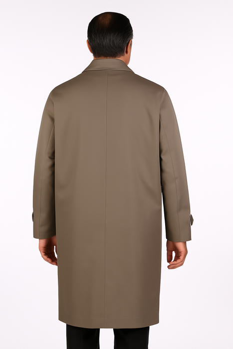 Men's Dress Coat  Classic Poplin Raincoat-Trench Coat Taupe