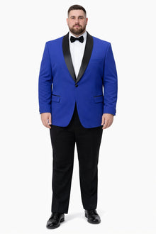 Mens Big and Tall Blazer - Blue Plus Size Tuxedo Jacket