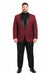 Mens Big and Tall Blazer - Burgundy Plus Size Tuxedo Jacket
