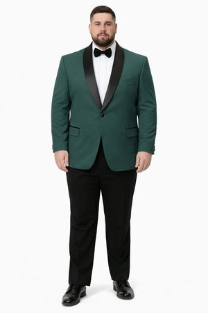 Mens Big and Tall Blazer - Green Plus Size Tuxedo Jacket