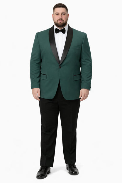 Mens Big and Tall Blazer - Green Plus Size Tuxedo Jacket