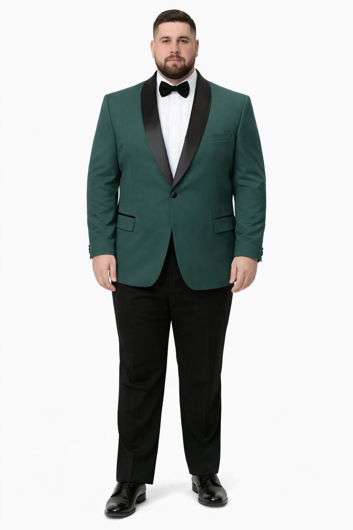Mens Big and Tall Blazer - Green Plus Size Tuxedo Jacket