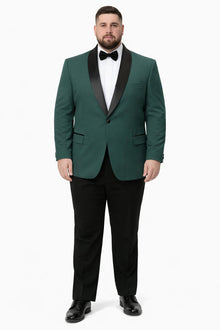 Mens Big and Tall Blazer - Green Plus Size Tuxedo Jacket