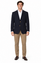 Men's Big & Tall Long Gabardine Blazer Navy Cheap Priced Sport coats - Large Sport Jacket