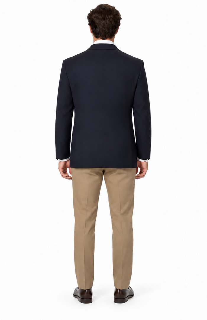 Men's Big & Tall Long Gabardine Blazer Navy Cheap Priced Sport coats - Large Sport Jacket
