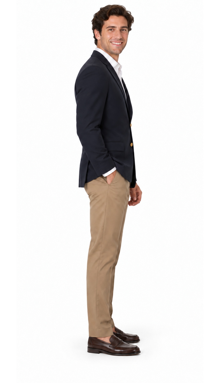 Men's Big & Tall Long Gabardine Blazer Navy Cheap Priced Sport coats - Large Sport Jacket