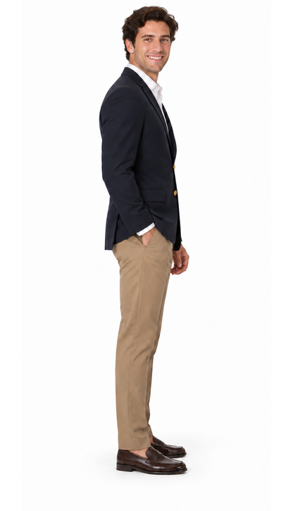 Men's Big & Tall Long Gabardine Blazer Navy Cheap Priced Sport coats - Large Sport Jacket