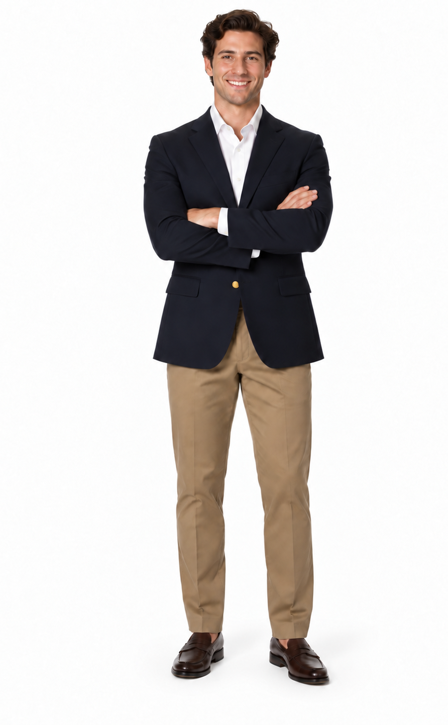 Men's Big & Tall Long Gabardine Blazer Navy Cheap Priced Sport coats - Large Sport Jacket