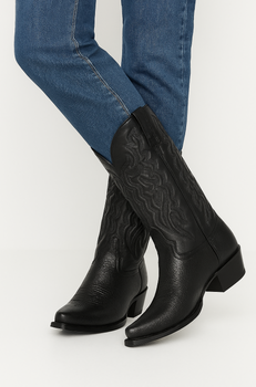 Men'S Black 13 Embroidered Leather Shaft Handcrafted Dress Cowboy Boot Cheap Priced For Sale Online - Image 8