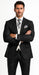 Men'S Black 2 Buttons Chalk Bold Stripe ~ Pinstripe Double Breasted Shawl Collar 1920'S 30'S Fashion Vintage Pattern No Vest Included Suit