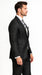 Men'S Black 2 Buttons Chalk Bold Stripe ~ Pinstripe Double Breasted Shawl Collar 1920'S 30'S Fashion Vintage Pattern No Vest Included Suit