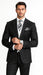 Men'S Black 2 Buttons Chalk Bold Stripe ~ Pinstripe Double Breasted Shawl Collar 1920'S 30'S Fashion Vintage Pattern No Vest Included Suit