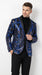 Mens Black and Royal and Gold and Navy Blue Sequin Tuxedo Suit Set – Luxury Prom Wedding Tuxedo with Sequin Jacket