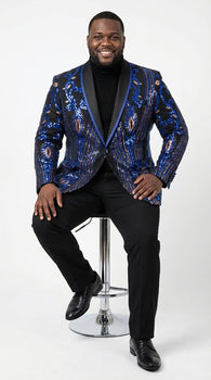 Mens Black and Royal and Gold and Navy Blue Sequin Tuxedo Suit Set L MensUSA Mens Black and Royal and Gold and Navy Blue Sequin Tuxedo Suit Set L MensUSA