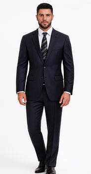 Men's Black And White Checkered Suit Checkered Pattern Texture Blazer Jacket Suit Dark Navy Windowpane Plaid  - Black And White Checkered Suit - 100% Percent Wool Fabric Suit - Worsted Wool Business Suit