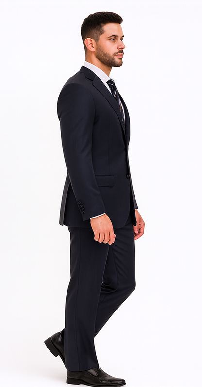 Men's Black And White Checkered Suit Checkered Pattern Texture Blazer Jacket Suit Dark Navy Windowpane Plaid  - Black And White Checkered Suit - 100% Percent Wool Fabric Suit - Worsted Wool Business Suit - Image 3