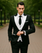 Men's Black and White  Lapel Peak Lapel Vested 3 Piece 1 Button Tuxedo With White Lapel Suit with white vest or black vest
