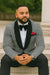 Mens Black And White Tuxedo Houndstooth Prom Suits - Groom Tuxedo