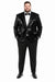 Sequin Blazer Mens Black Regular Fit Sequined 2 Buttons Shawl Lapel Blazer Matching Bow Tie