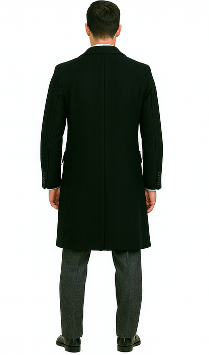Men's Black Full-length Sleeves Buttoned Closure Peaky Blinders Suit - Peaky Blinders Outfit + Overcoat + Hat (Peaky Blinders Custome) - Image 2